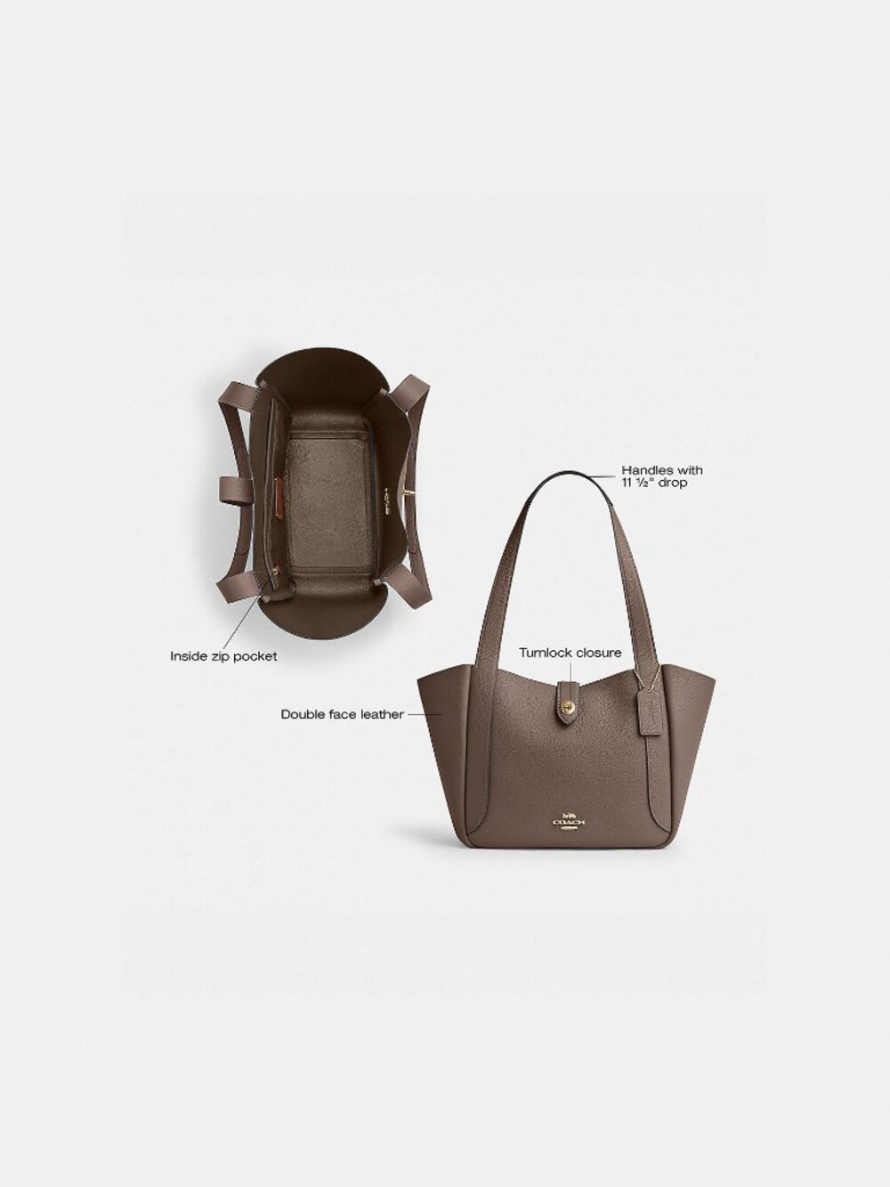 Coach Outlet Hadley Turnlock Tote Bag - Picture 3 of 5